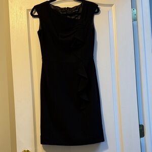 White House Black Market Black Ruffle Mini Dress